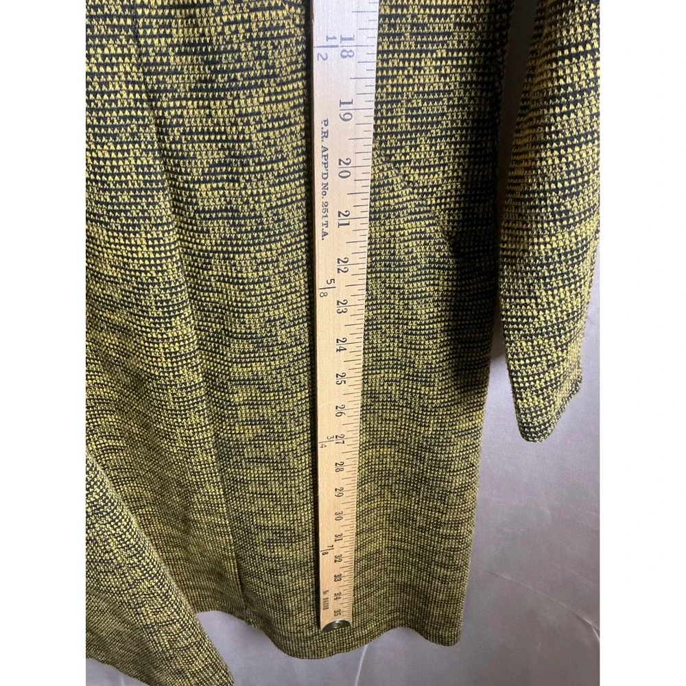 H&M A-Line Dress Womens L Mustard Black Excellent Textured Knit Zipper Pockets